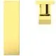 Wand-Wascharmatur von Ideal Standard in Brushed Gold, bestehend aus einem rechteckigen Element und einem separaten quadratischen Auslauf.